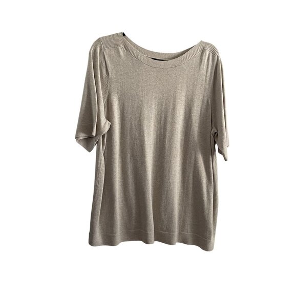 J. Jill Women SZ XL Sand Boatneck Short Sleeve Pullover Lightweight Sweater - Picture 1 of 9